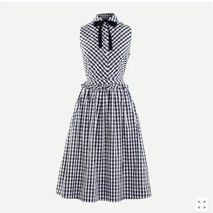 J. Crew Shirt Dress with Tie in Gingham